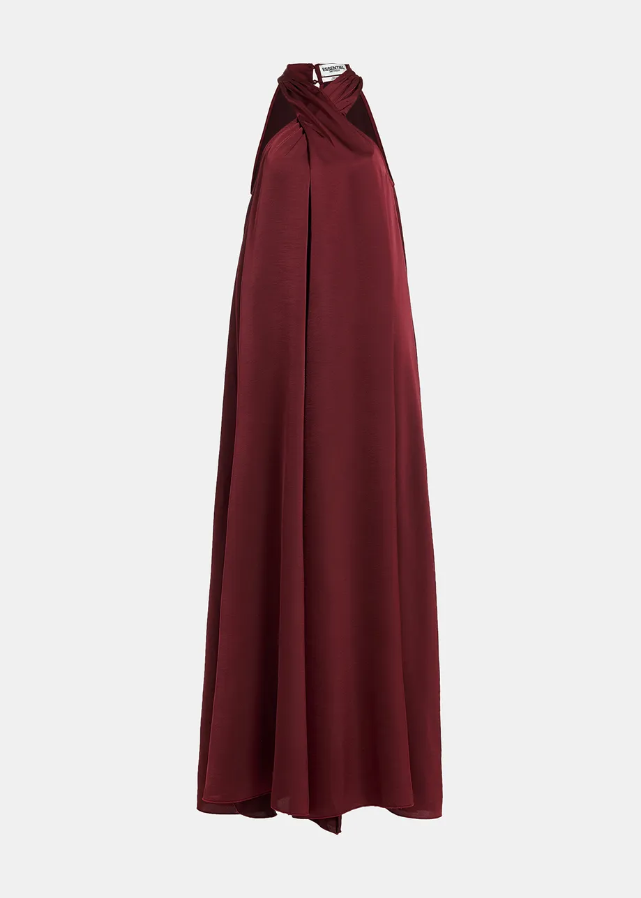 Essentiel Antwerp Finch Halter Neck Dress-Dessert Wine