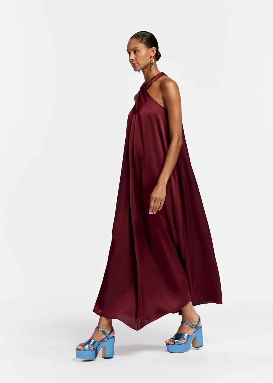 Essentiel Antwerp Finch Halter Neck Dress-Dessert Wine
