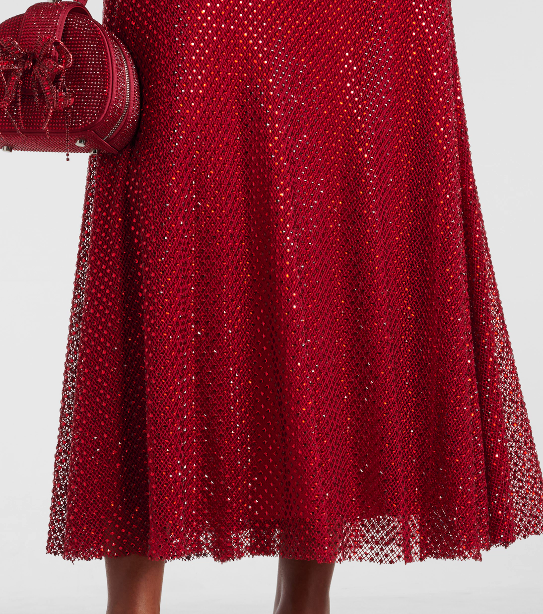 Self-Portrait Robe midi en filet orné