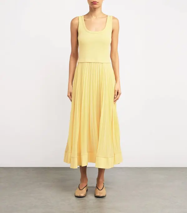 Robe Midi Coton-Jacquard et Popeline