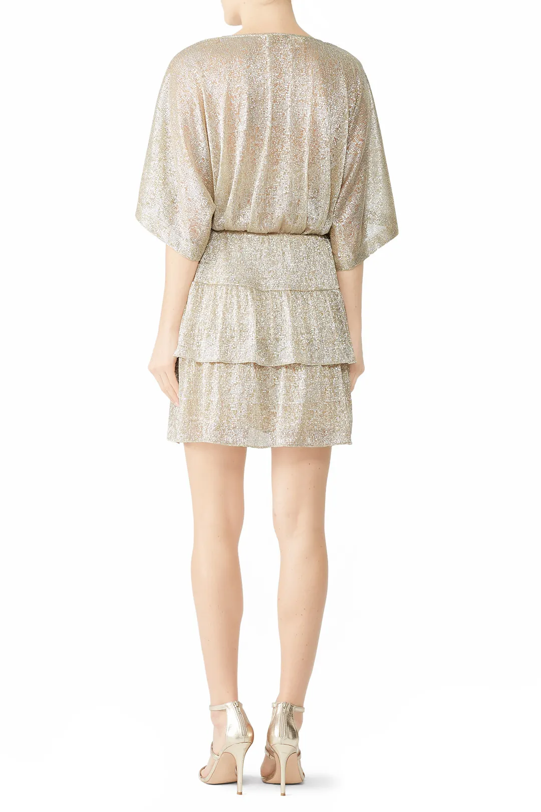 IRO Metallic Tiered Mini Dres