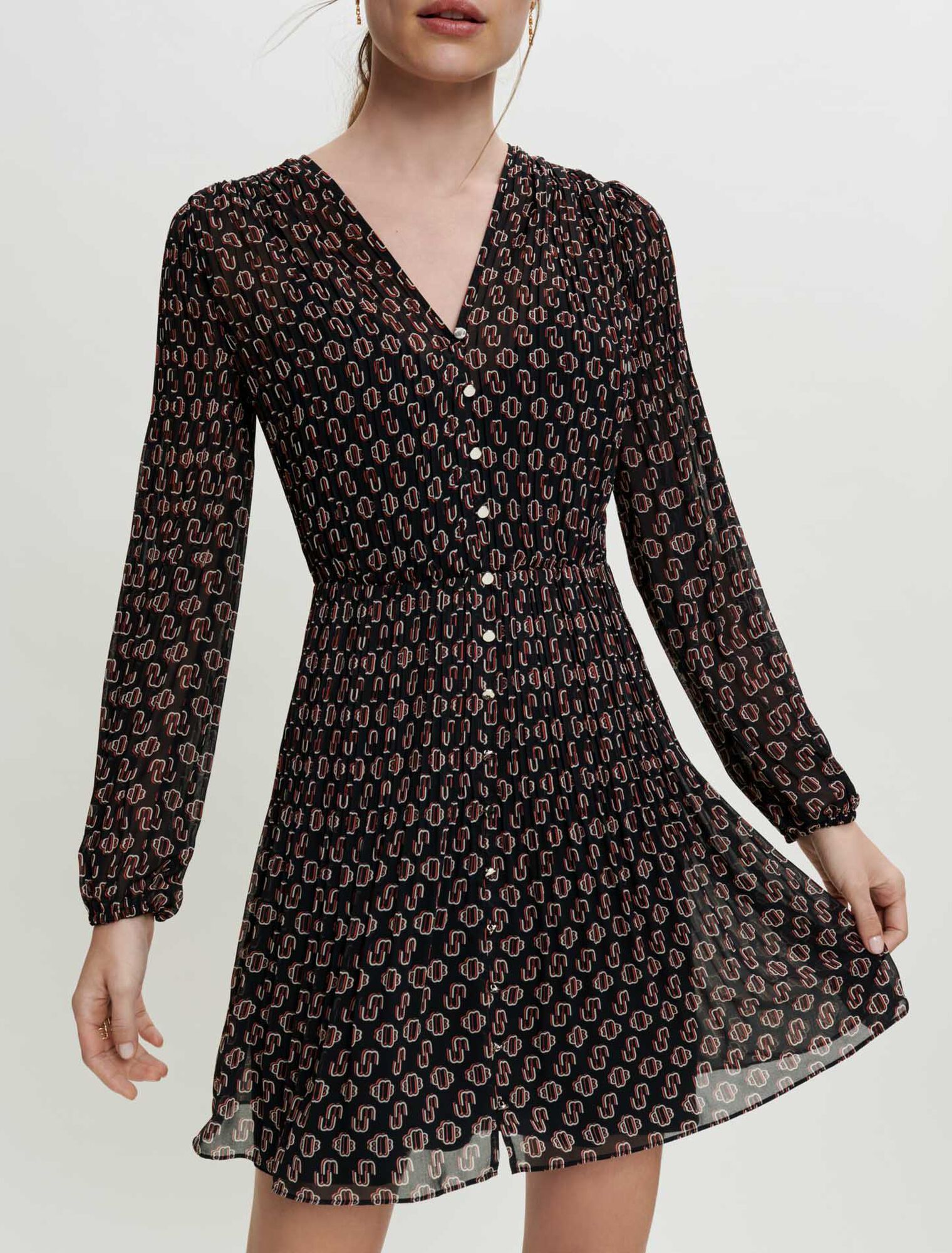 Robe Maje plissée avec boutons