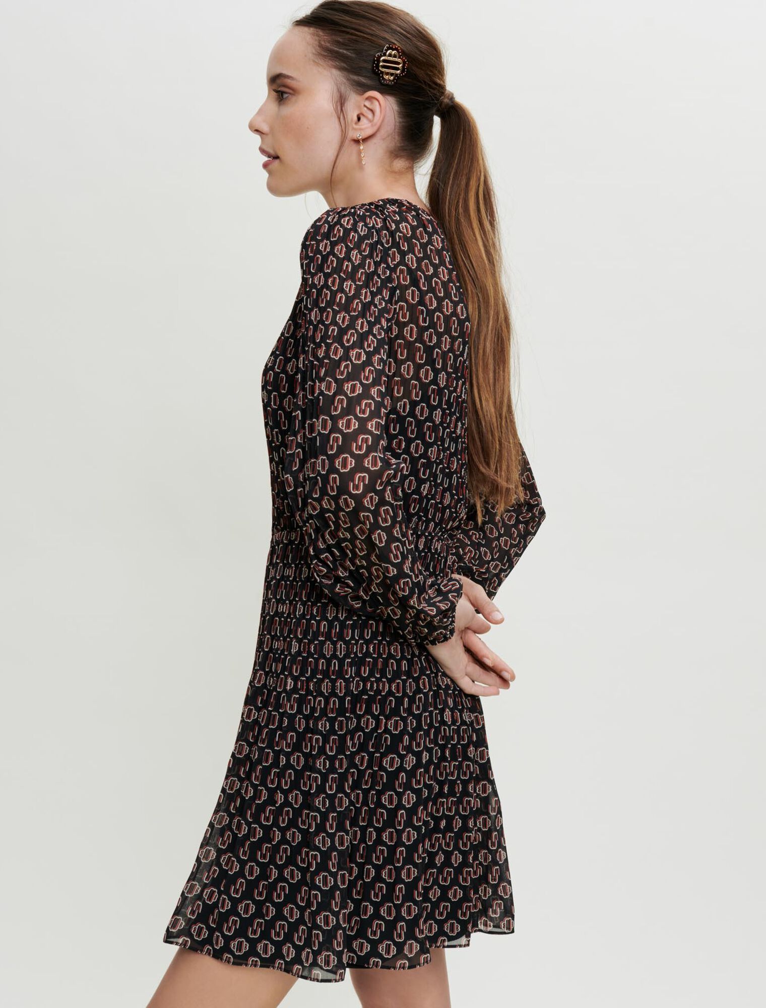 Robe Maje plissée avec boutons