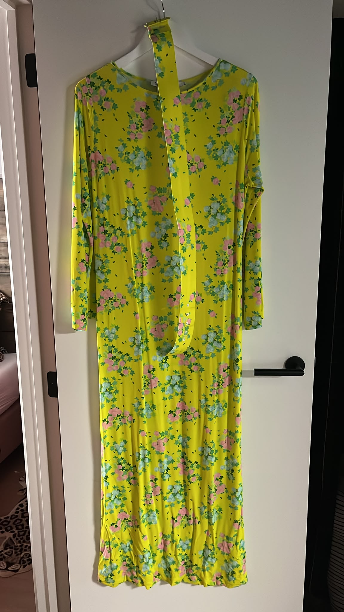 Bernadette Yellow Monica Floral Print Maxi Dress - size S