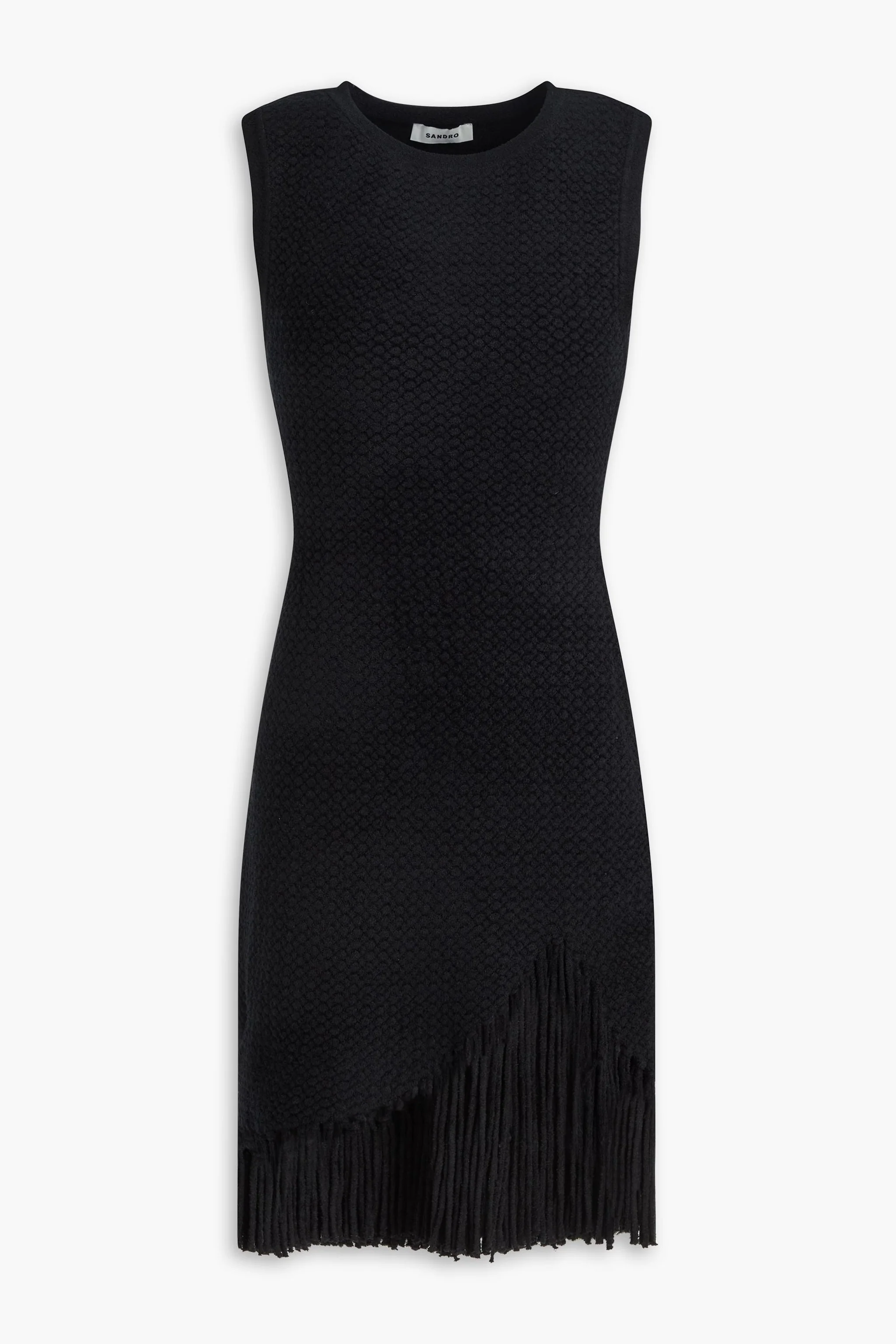 Sandro Robe Tricotée Mini Frangée