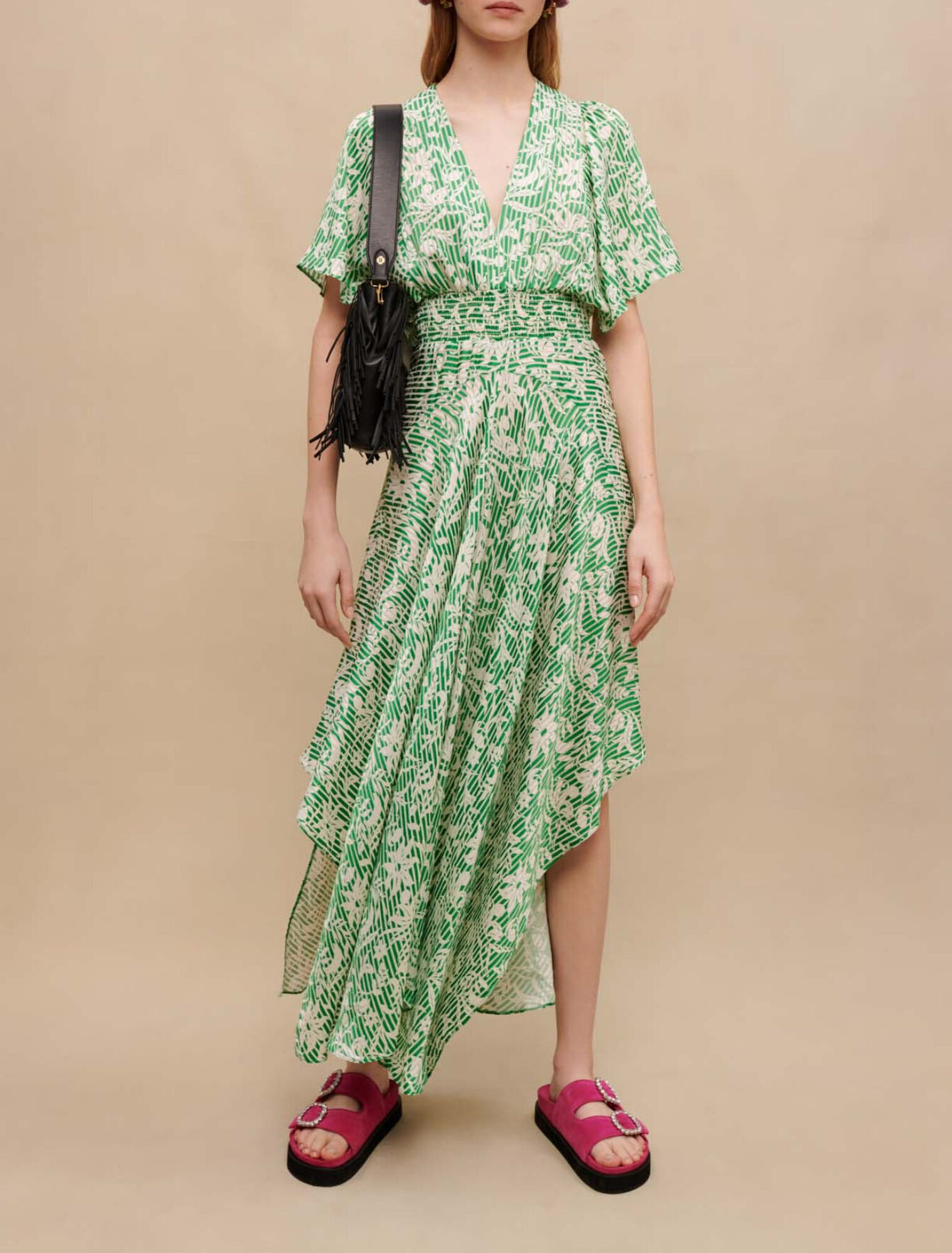 Robe longue asymétrique Maje