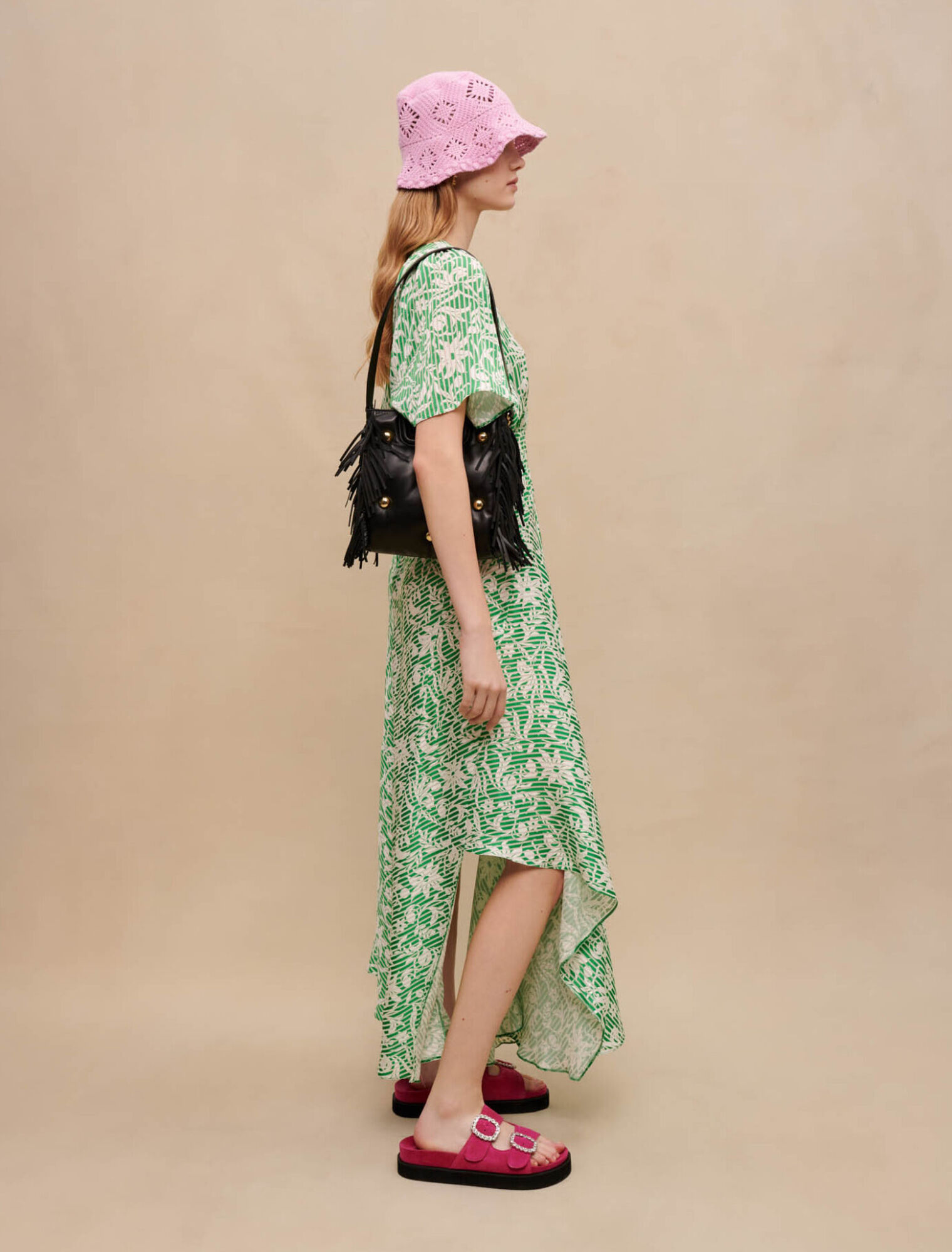 Robe longue asymétrique Maje