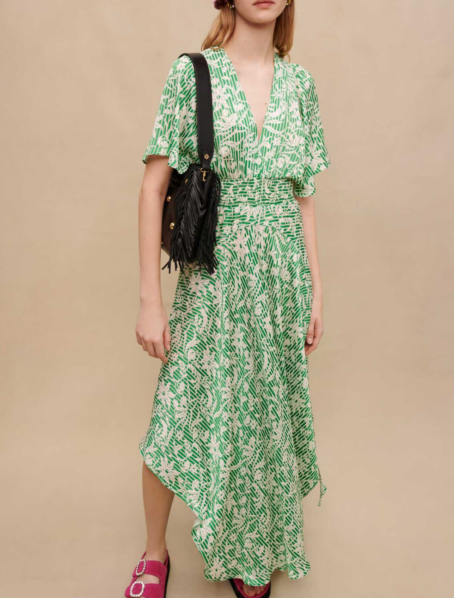 Robe longue asymétrique Maje